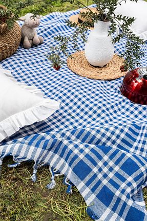 رومیزی آبی پنبه ای Morlay - کد 822222249