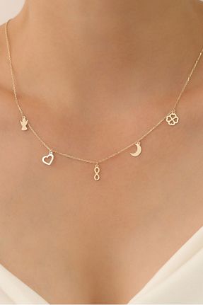 گردنبند طلا طلائی زنانه 14 عیار Agora Silver - کد 855409301