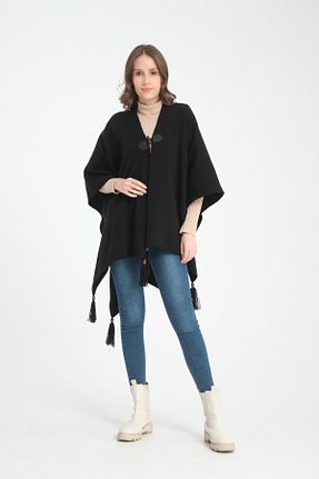 پانچو مشکی زنانه اکریلیک VEGA MODA - کد 856141439