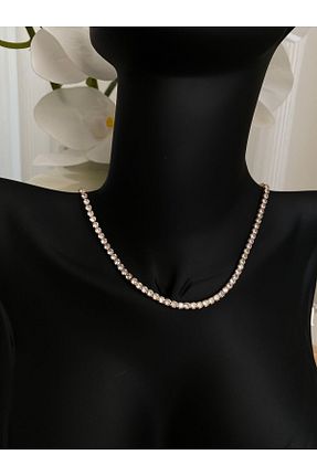 گردنبند جواهر طلائی زنانه برنجی Goddess - کد 828445372