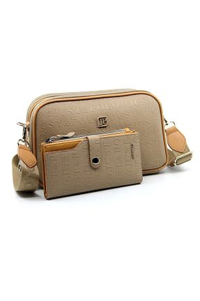کیف دوشی بژ زنانه چرم مصنوعی Just Polo - کد 856141243