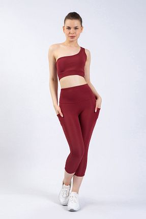 ساق شلواری اسپرت زرشکی زنانه 7/8 Boy The Step Sports - کد 836864567