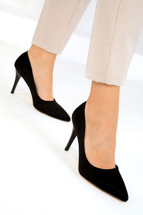کفش پاشنه بلند کلاسیک مشکی زنانه چرم مصنوعی SOHO - کد 855158758