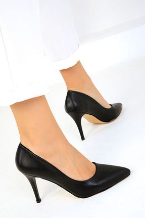 کفش پاشنه بلند کلاسیک مشکی زنانه چرم مصنوعی SOHO - کد 855158759