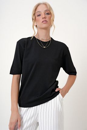 بلوز مشکی زنانه ساده Trend Alaçatı Stili - کد 848887488