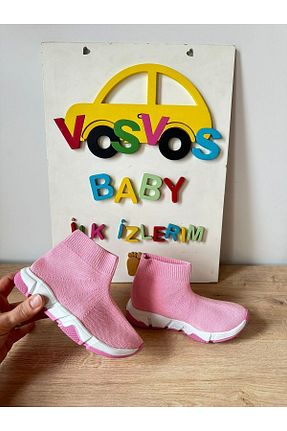 کفش اسنیکر صورتی بچه گانه بدون بند VOSVOSBABYSTORE - کد 209437729