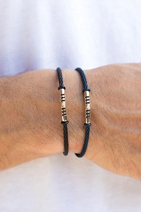 دستبند طلا مشکی مردانه 14 عیار Cenova Jewelry - کد 856041099