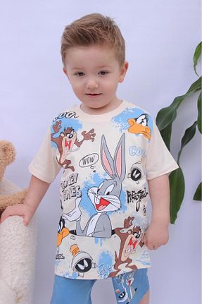ست بالاتنه و پائین تنه آبی بچه گانه بافتنی LİLLYPİCCA - کد 808359950