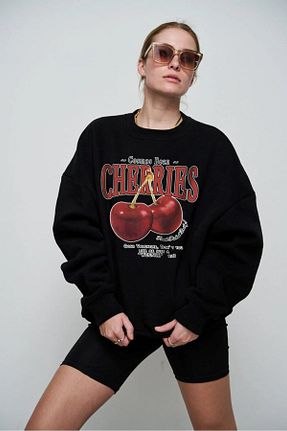 سوئیشرت مشکی زنانه چاپی The Champ Clothing - کد 853850629