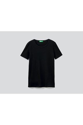 تیشرت مشکی زنانه رگولار United Colors of Benetton - کد 37427437