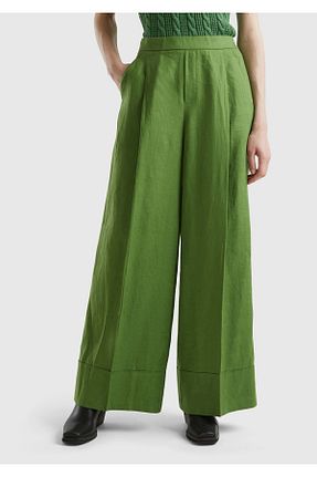 شلوار سبز زنانه کتان United Colors of Benetton - کد 809954024