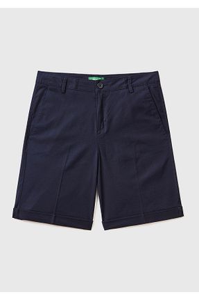 شلوارک و برمودا سرمه ای زنانه پارچه United Colors of Benetton - کد 808013002