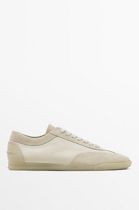 کفش اسنیکر سفید مردانه چرم اصل Massimo Dutti - کد 855804740
