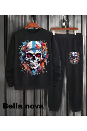 ست بالاتنه و پائین تنه مشکی زنانه بافت bellanova - کد 855873014
