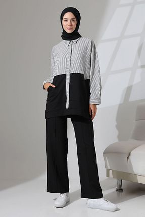 ست بالاتنه و پائین تنه حجاب مشکی زنانه رگولار Mihran Butik - کد 841530846