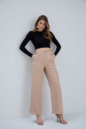 شلوار بژ زنانه بافتنی Thin Shop - کد 814624621