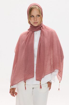 شال صورتی زنانه پنبه ای FENZA SCARF - کد 855364870