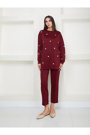 ست بالاتنه و پائین تنه حجاب زرشکی زنانه Relaxed THE RAREBELL - کد 851714190