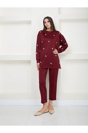 ست بالاتنه و پائین تنه حجاب زرشکی زنانه Relaxed THE RAREBELL - کد 851714190