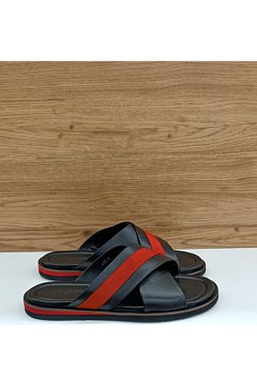 دمپائی مشکی مردانه چرم خالص Greyder - کد 855969030