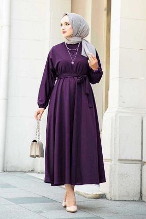 لباس بنفش زنانه بافتنی Genel Markalar - کد 855995113