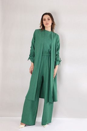 ست بالاتنه و پائین تنه سبز زنانه بافتنی Know - کد 825978149