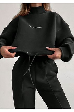ست گرمکن مشکی زنانه پنبه ای Know - کد 850576377