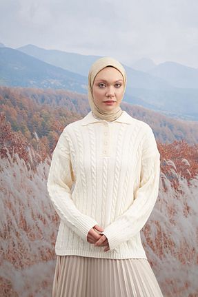 روسری بژ پنبه ای ARMANDA - کد 848860686