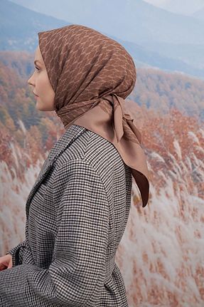 روسری قهوه ای پنبه ای ARMANDA - کد 848860942
