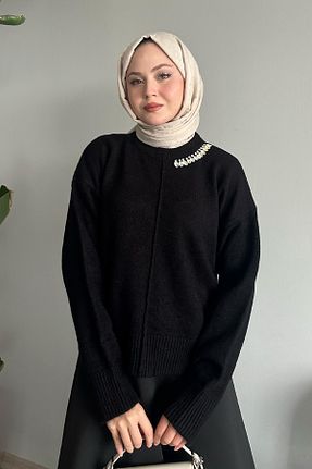 پلیور حجاب مشکی زنانه اکریلیک InStyle - کد 856039954