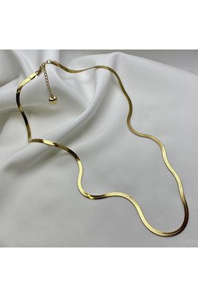 گردنبند استیل ( فولاد ) طلائی زنانه استیل ضد زنگ LİS STORE JEWELRY - کد 254217117