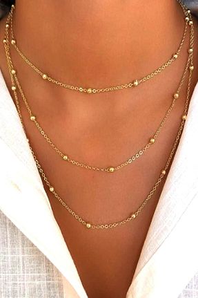 گردنبند جواهر طلائی زنانه برنجی canlisepet - کد 311667046