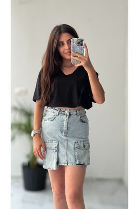 دامن آبی زنانه جین Butik - کد 844389570