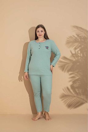 ست لباس راحتی سبز زنانه بافتنی LİLA İÇ GİYİM - کد 856068385