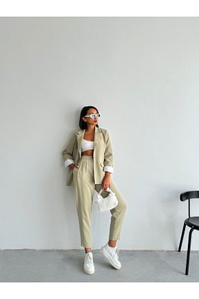 ست بالاتنه و پائین تنه خاکی زنانه بافتنی AÈC PRIVÈ - کد 856085645