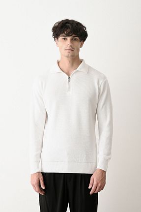 پلیور نباتی مردانه ساده İLKCET MODA - کد 855571488