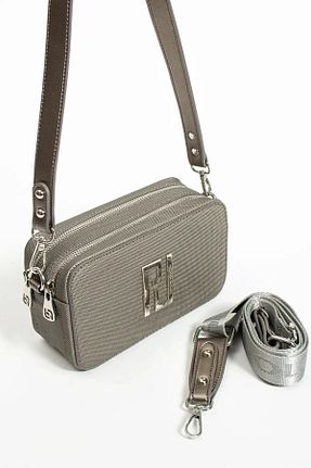 کیف دوشی طوسی زنانه چرم مصنوعی Just Polo - کد 856165049