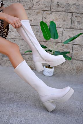 چکمه بژ زنانه چرم مصنوعی bakacstore - کد 856158895