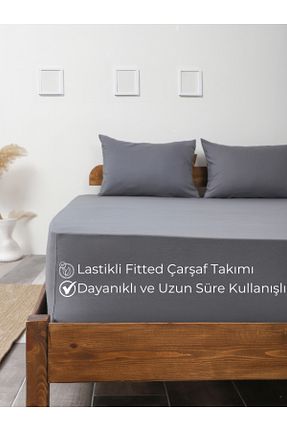 ست ملحفه دونفره طوسی پنبه ای ROZET TEKSTİL - کد 845859385