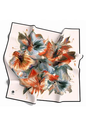 روسری نارنجی پلی استر VİOLLA - کد 856167019