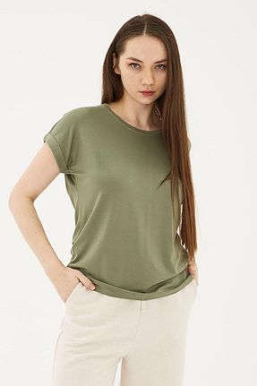 بلوز خاکی زنانه ساده Fashion Friends - کد 649418946