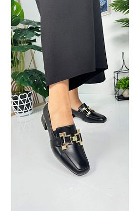 کفش لوفر مشکی زنانه چرم مصنوعی İmerShoes - کد 856297788