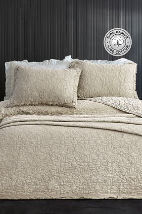 روتختی دونفره بژ پنبه ای Evlen Home Collection - کد 852834729