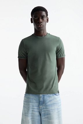تیشرت سبز مردانه ماسکل فیت Pull & Bear - کد 856218800