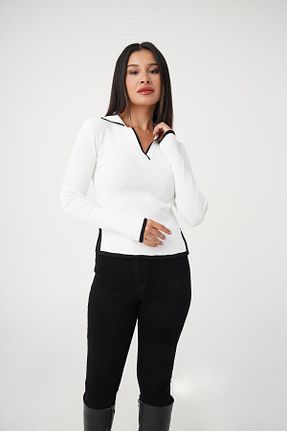 پلیور سفید زنانه ساده Hipo Trend - کد 856260993