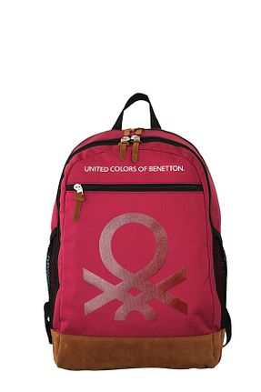 کیف مدرسه قرمز بچه گانه پارچه ای United Colors of Benetton - کد 844149419