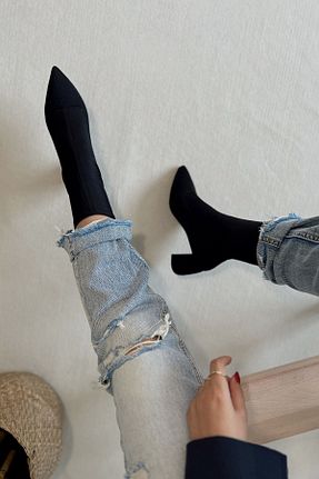 بوت / نیم بوت مشکی زنانه چرم مصنوعی POLKA STORE - کد 768950144