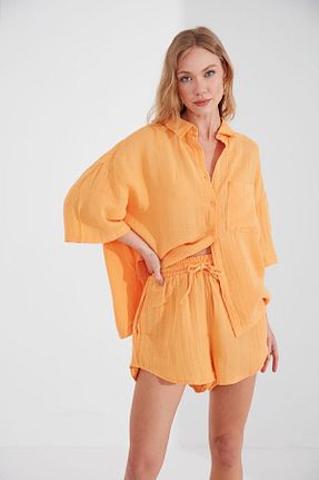 ست بالاتنه و پائین تنه نارنجی زنانه بافتنی EDITION WOMAN - کد 830654321