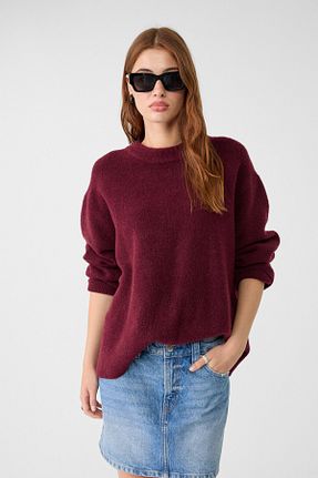 پلیور بنفش زنانه اورسایز Stradivarius - کد 856289947
