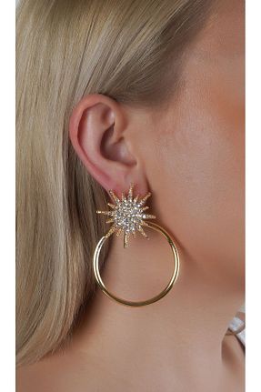 گوشواره جواهر سفید زیرکن MRK - کد 755636369